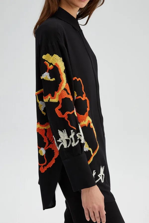 CHEMISE EN VISCOSE BRODÉE