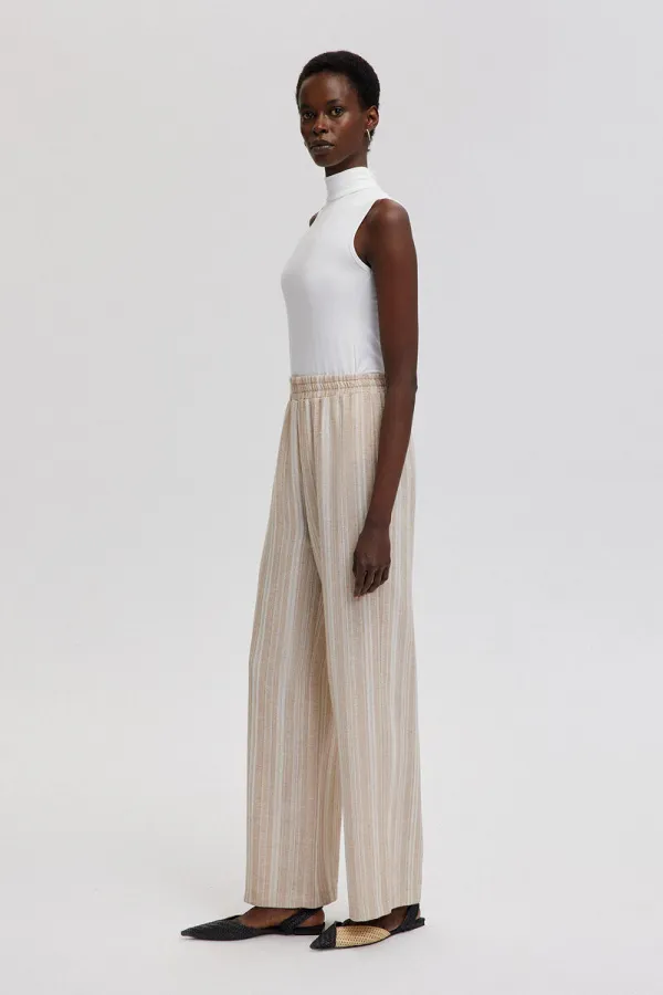 STRIPED PANTS WITH ELASTIC WAISTBAND