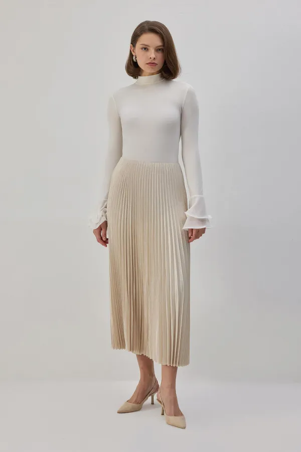 EMBELLISHED SATIN SKIRT EMBELLISHED SATIN SKIRT