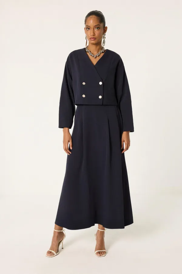 ENSEMBLE VESTE ET JUPE CROISÉES