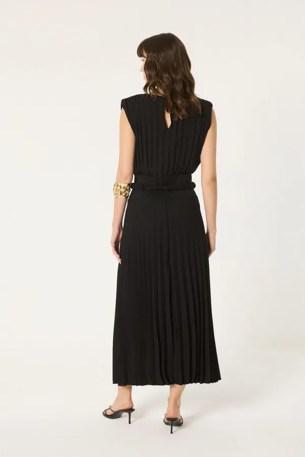 KOLSUZ PİLİSELİ ELBİSE