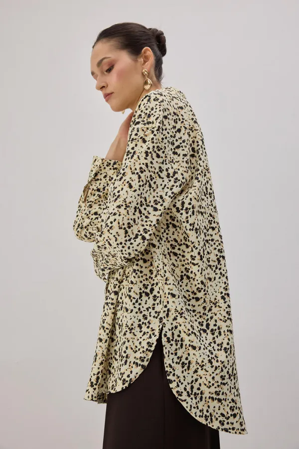 MİNİ LEOPAR DESENLİ GÖMLEK