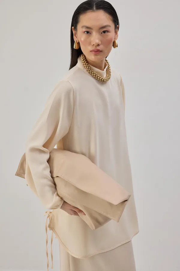STAND COLLAR CREPE TUNIC