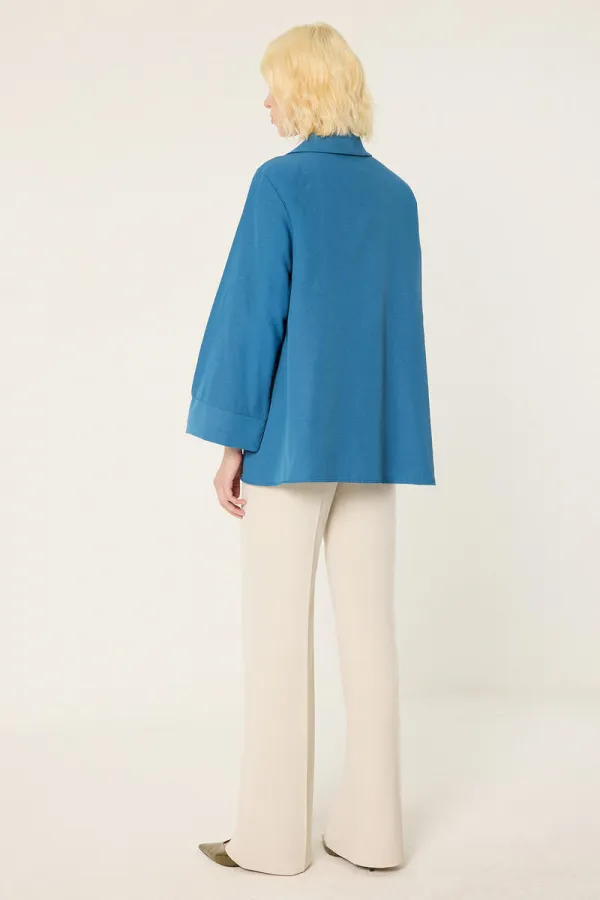 CHEMISE EN POPLINE ASYMÉTRIQUE