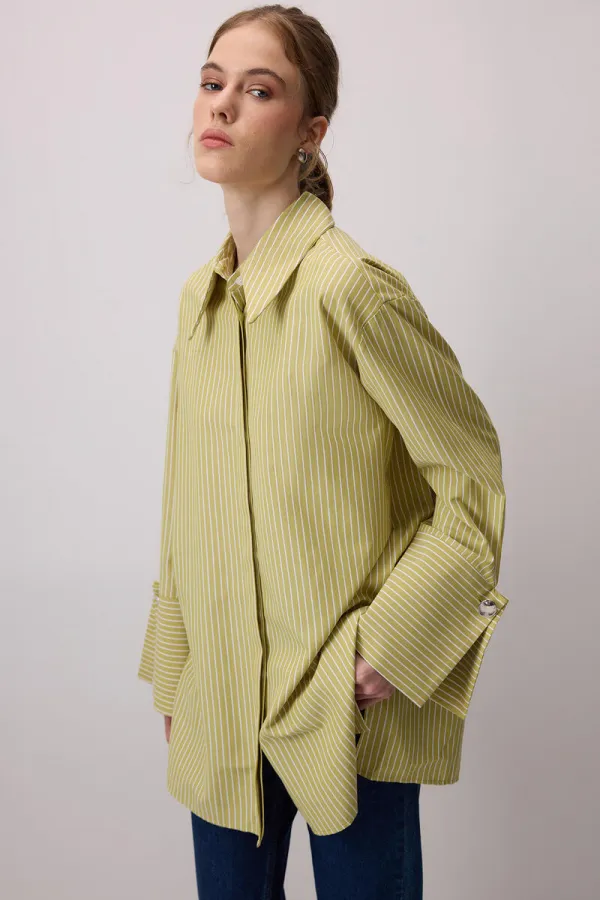 WIDE-CUFFS STRIPED SHIRT WIDE-CUFFS STRIPED SHIRT