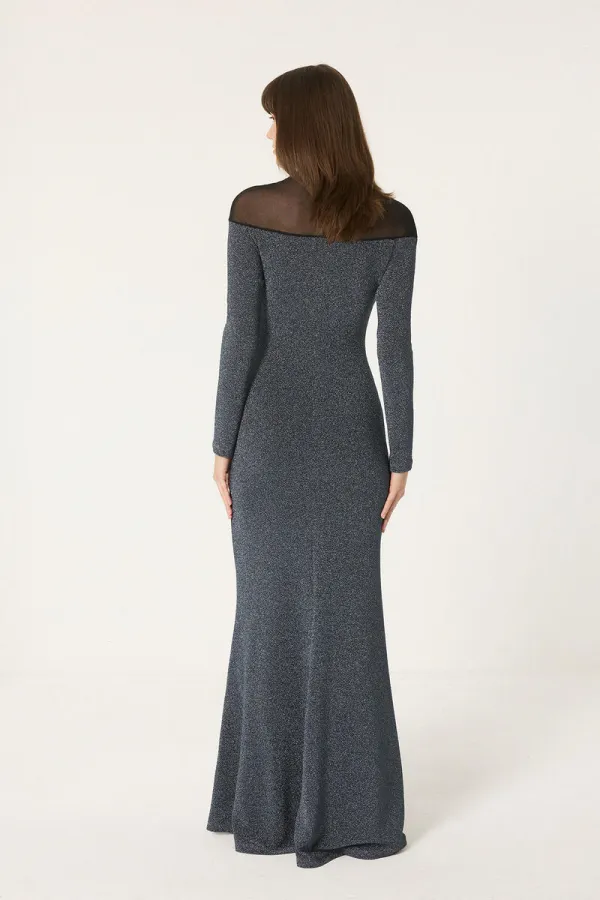 ROBE À MANCHES LONGUES AVEC DÉTAILS À PAILLETTES