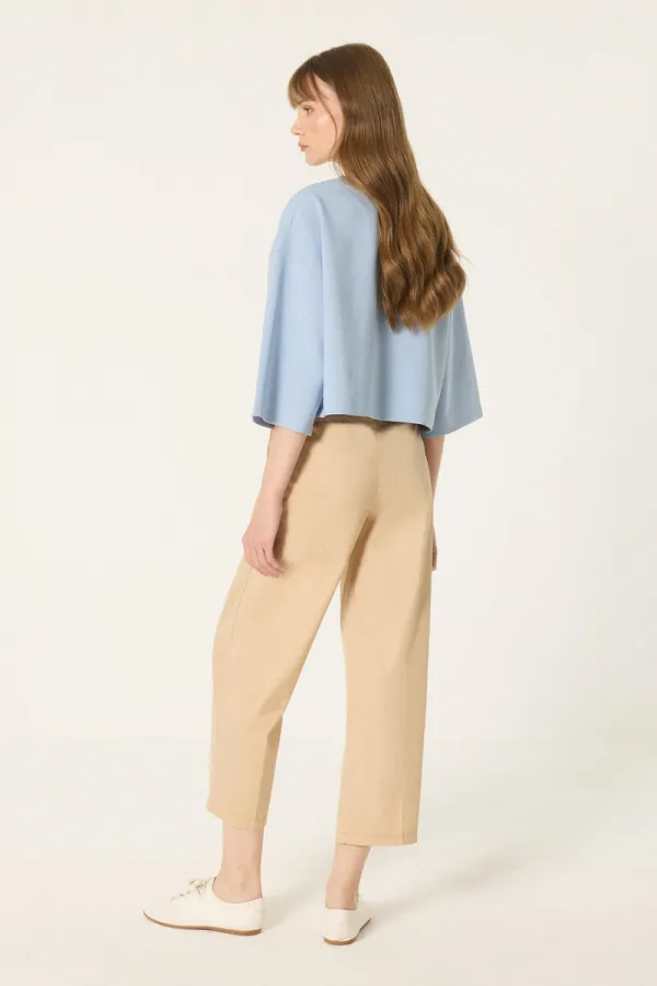 HIGH WAISTED CARROT PANTS WITH DARTS