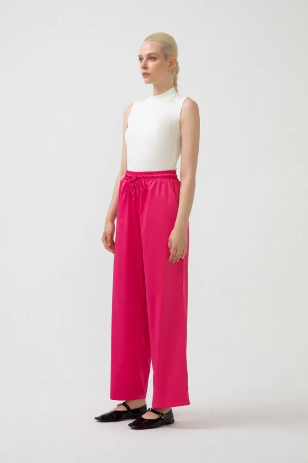 WIDE LEG SATEN PANTOLON