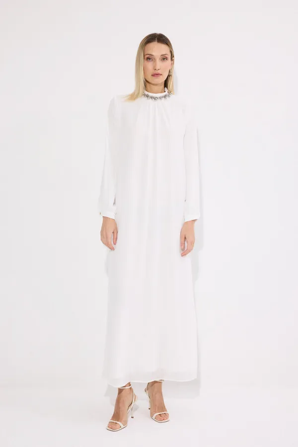 ASTARLI ŞİFON MAXİ ELBİSE