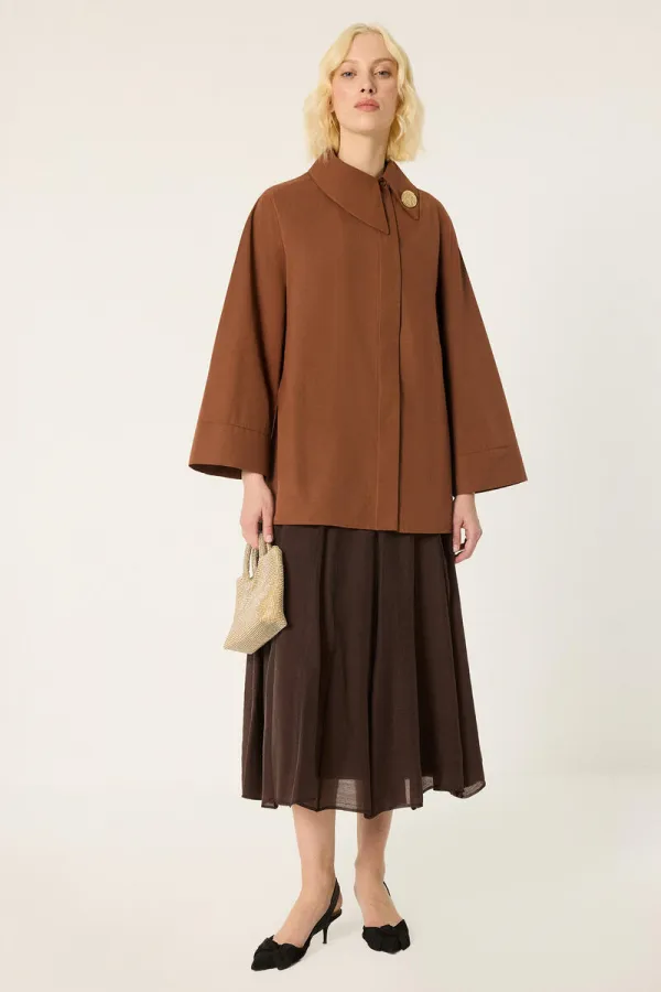 CHEMISE EN POPLINE ASYMÉTRIQUE