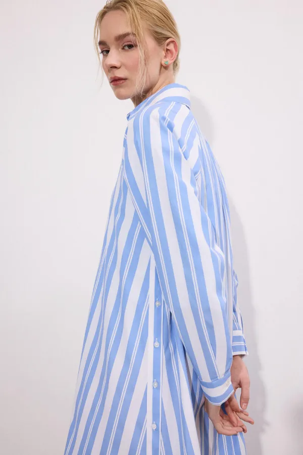 ÇİZGİLİ GÖMLEK ELBİSE