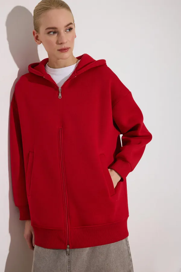 HOODED SWEATSHIRT WITH ZIPPER DETAIL