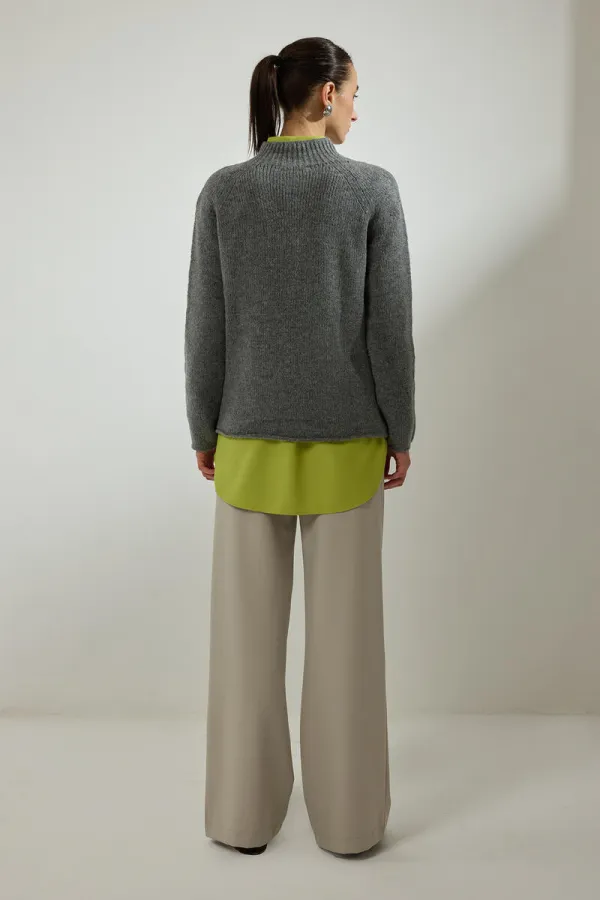 STAND-NECK KNITTED SWEATER STAND-NECK KNITTED SWEATER