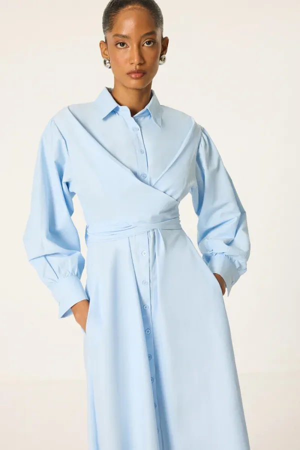 FRONT-TIE SHIRT DRESS
