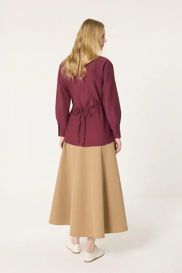 DÜĞME DETAYLI POPLIN GÖMLEK