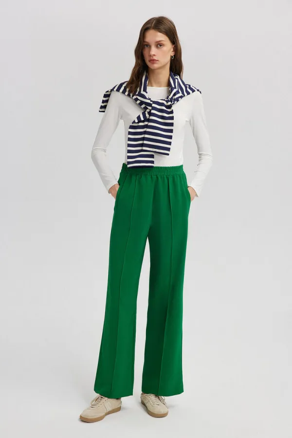 NERVÜRLÜ KREP PANTOLON