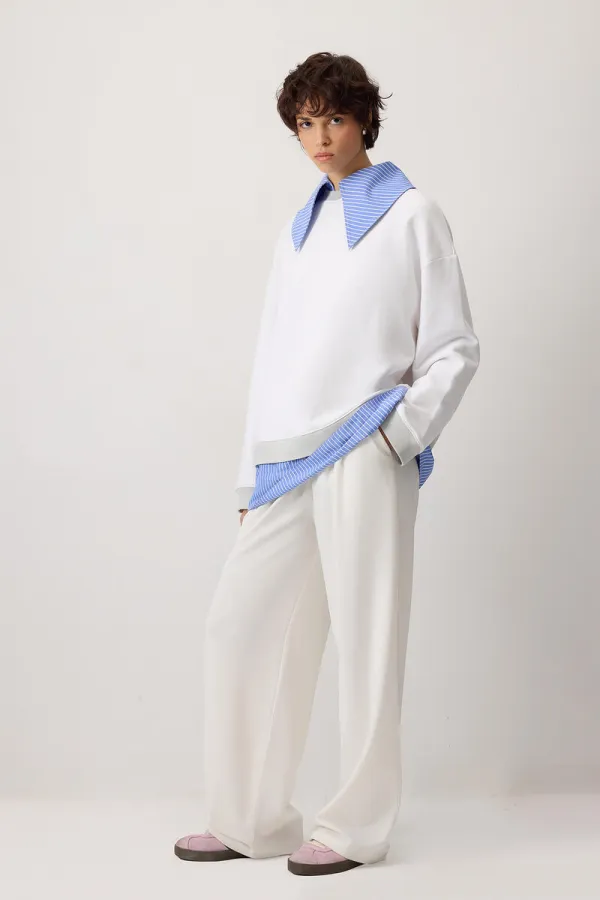 CONTRAST STRIPED SWEATSHIRT