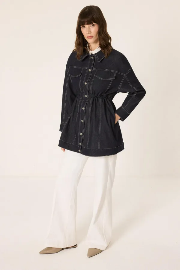 DİKİŞ DETAYLI DENİM CEKET