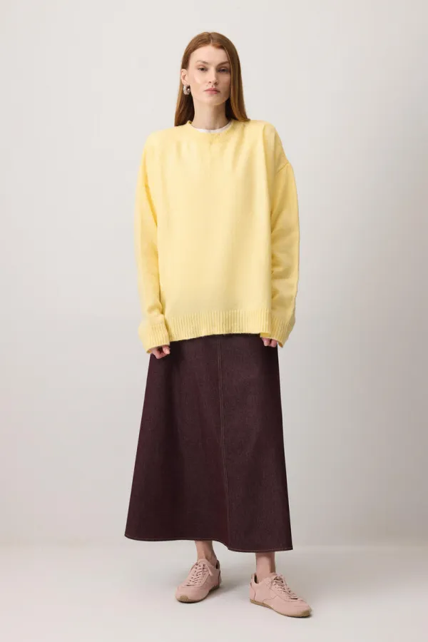 DÜZ RENK OVERSIZE KAZAK