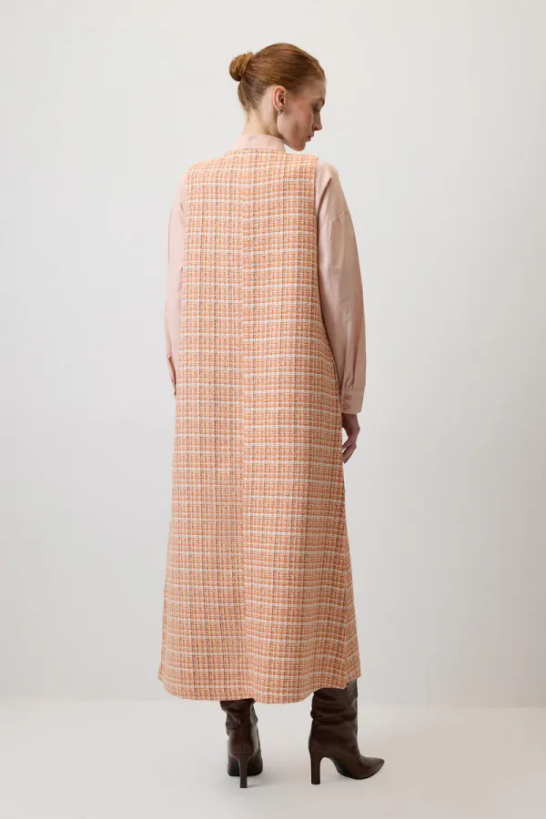 Tweed Plaid V-Neck Vest