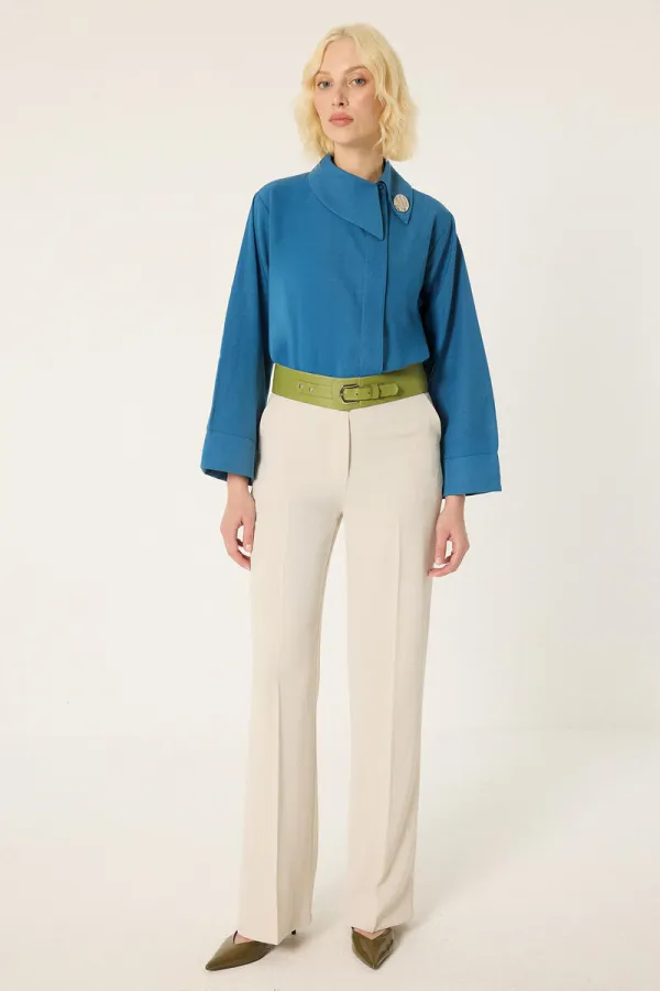 CHEMISE EN POPLINE ASYMÉTRIQUE