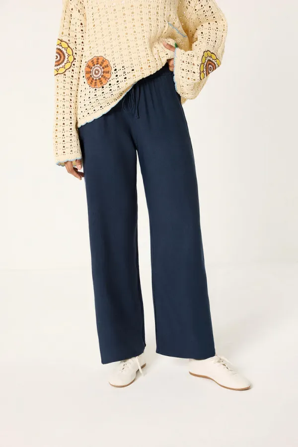 PANTALON LOGAL À JAMBES LARGES