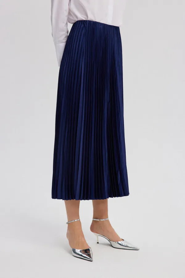 JUPE PLISSÉE EN SATIN