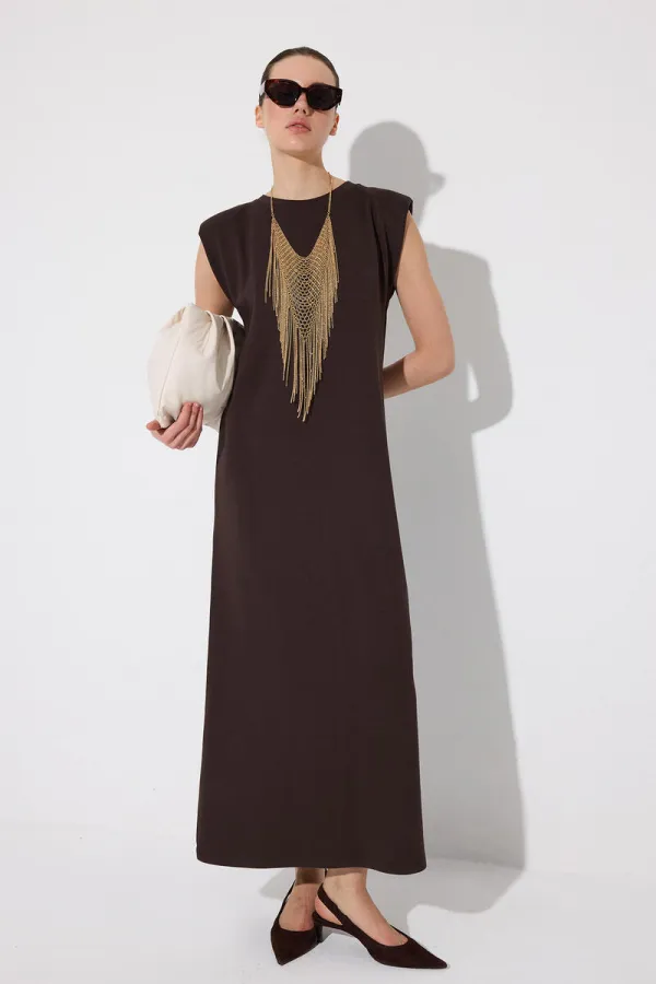 BİSİKLET YAKA VATKALI ELBİSE