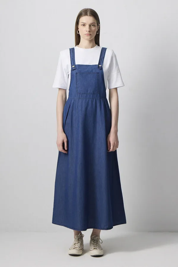 DENIM EFFECT PLEATED VEST