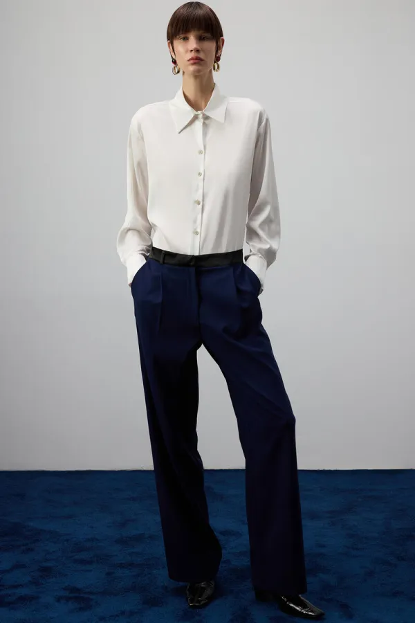 SATEN KEMERLİ PANTOLON