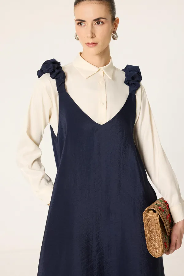 SHOULDER-GATHERED CUPRA VEST