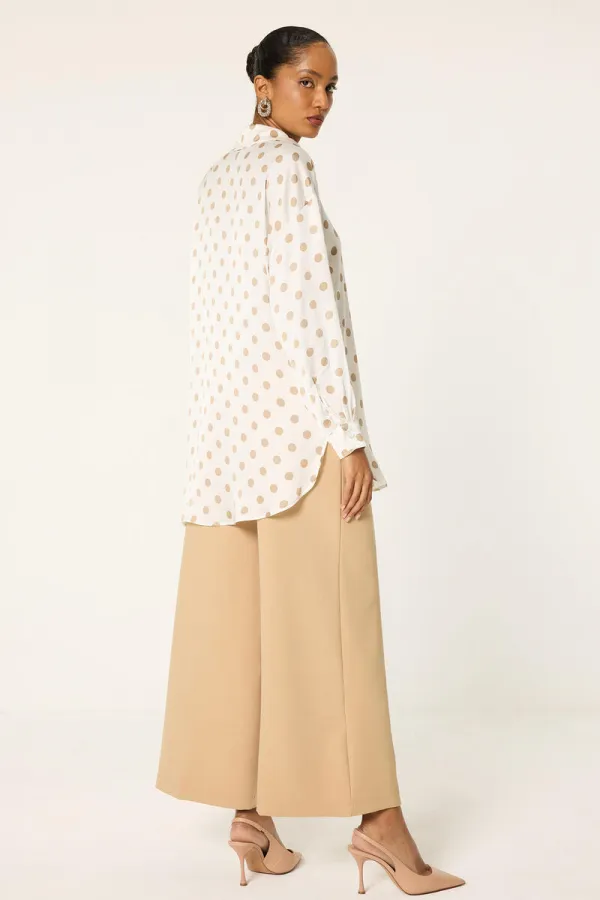 CHEMISE EN SATIN À POIS