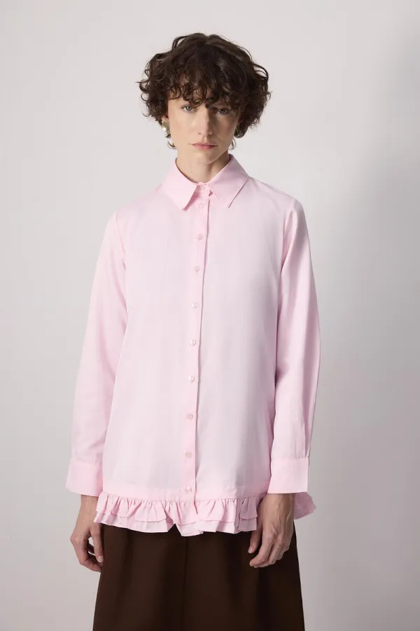 CHEMISE À OURLET À VOLANTS CHEMISE À OURLET À VOLANTS