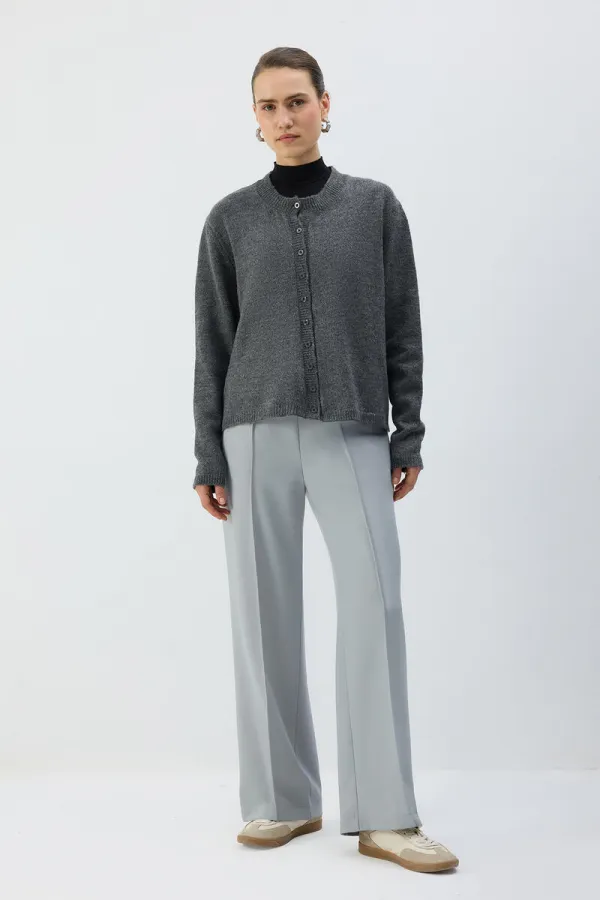 RIBBED PANTS WITH ELASTIC WAISTBAND RIBBED PANTS WITH ELASTIC WAISTBAND