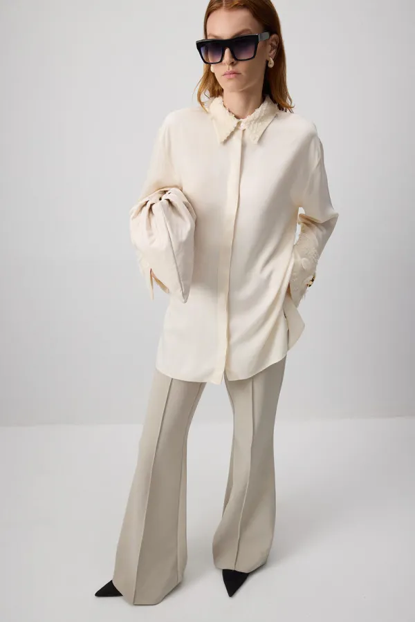 FLORAL LACE VISCOSE SHIRT