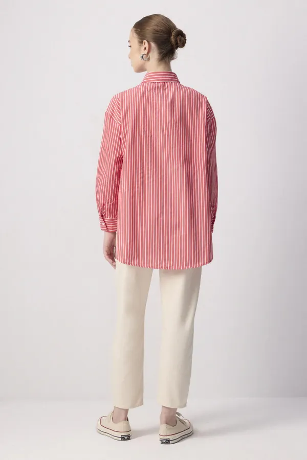 THIN STRIPED OVERSIZE SHIRT