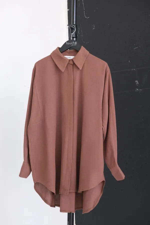 NATURAL TEXTURED OVERSIZE SHIRT