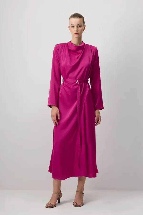 SATIN DRESS WITH PADDED LEGS SATIN DRESS WITH PADDED LEGS