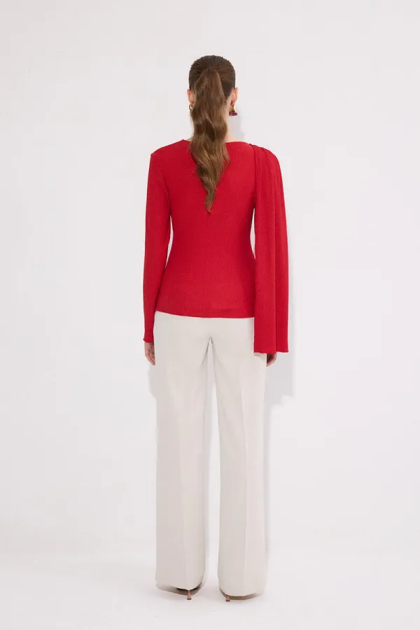 CHEMISE EN MAILLE DRAPÉE