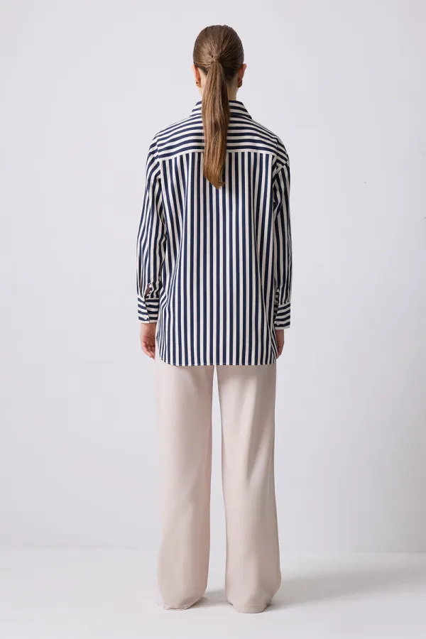 CHEMISE SURDIMENSIONNÉE À RAYURES ÉPAISSES