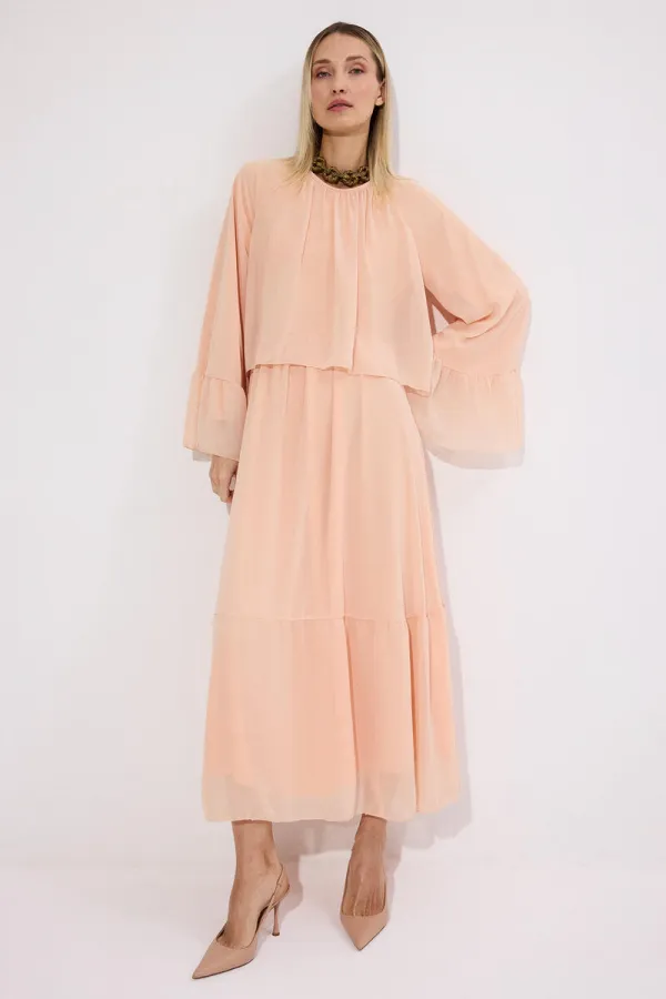 ROBE EN CHIFFON À VOLANTS