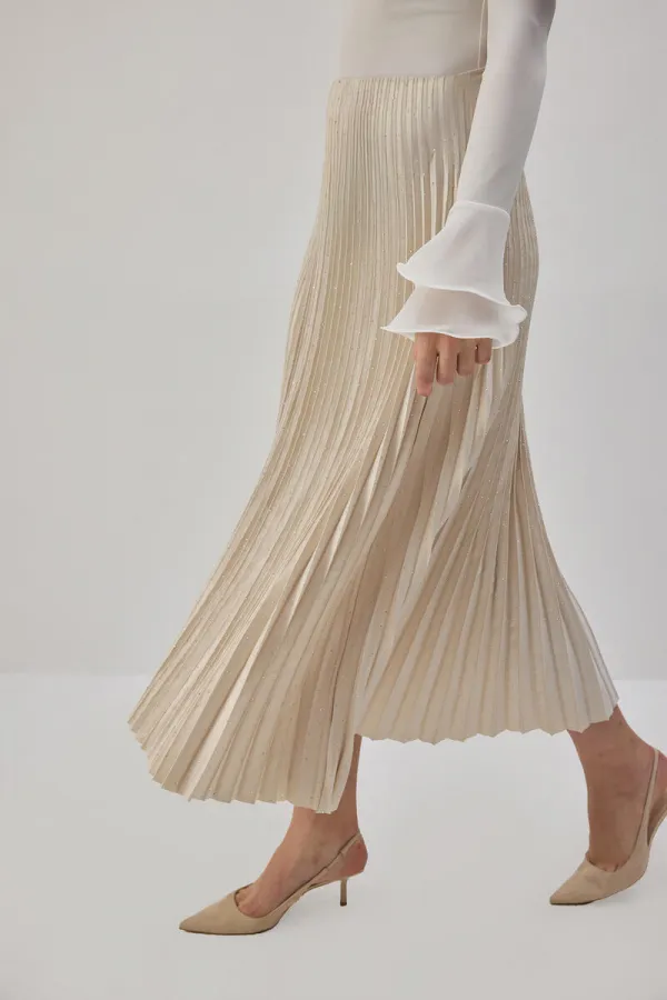 EMBELLISHED SATIN SKIRT EMBELLISHED SATIN SKIRT