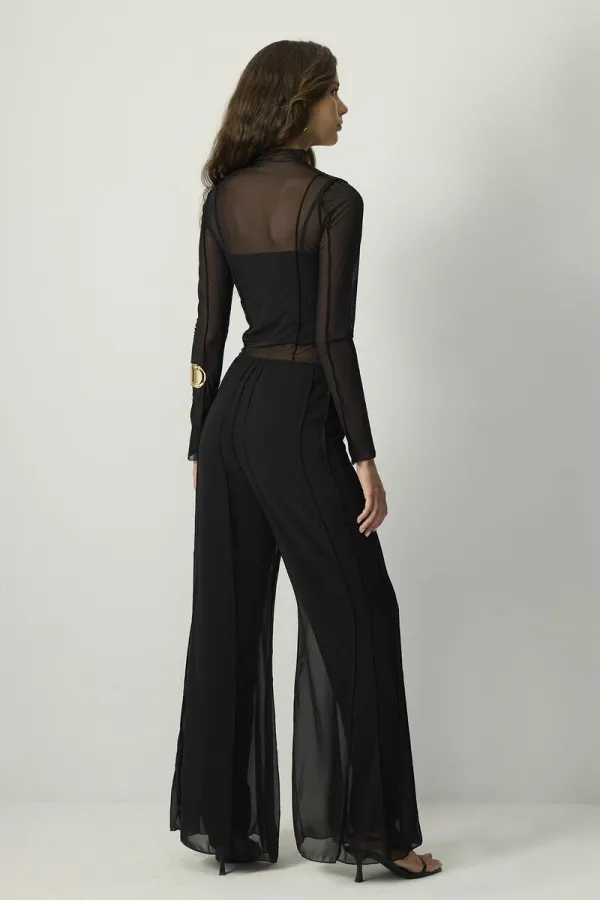 NERVÜRLÜ ŞİFON PANTOLON