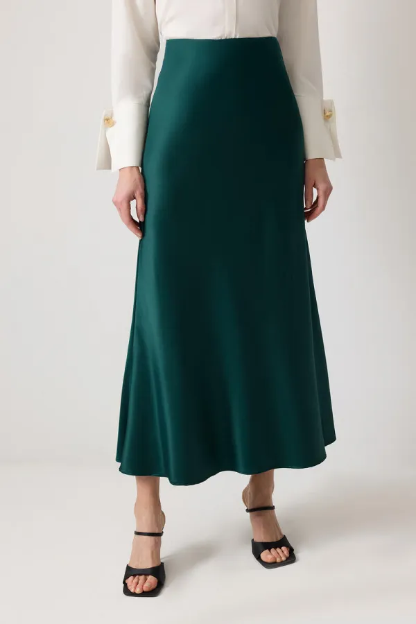 Jupe basique en satin 100 % coton