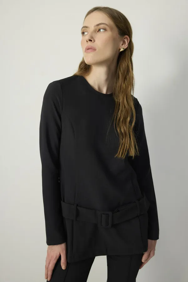 BELTED CREPE TUNIC BELTED CREPE TUNIC