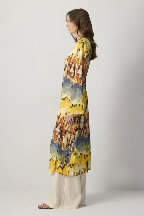 KRUVAZE DESENLİ KİMONO