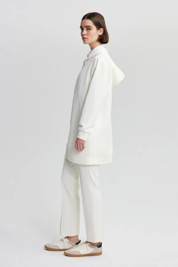 FERMUARLI İNCE KREP CEKET