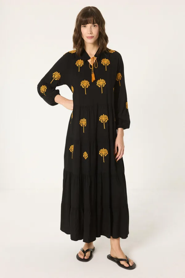 ROBE BRODÉE À MOTIFS DE PALMIERS