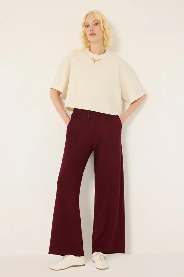 KNITTED PANTS WITH ELASTIC WAISTBAND KNITTED PANTS WITH ELASTIC WAISTBAND