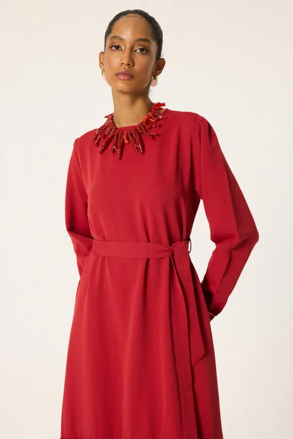 CONTRAST STITCHED DRESS CONTRAST STITCHED DRESS